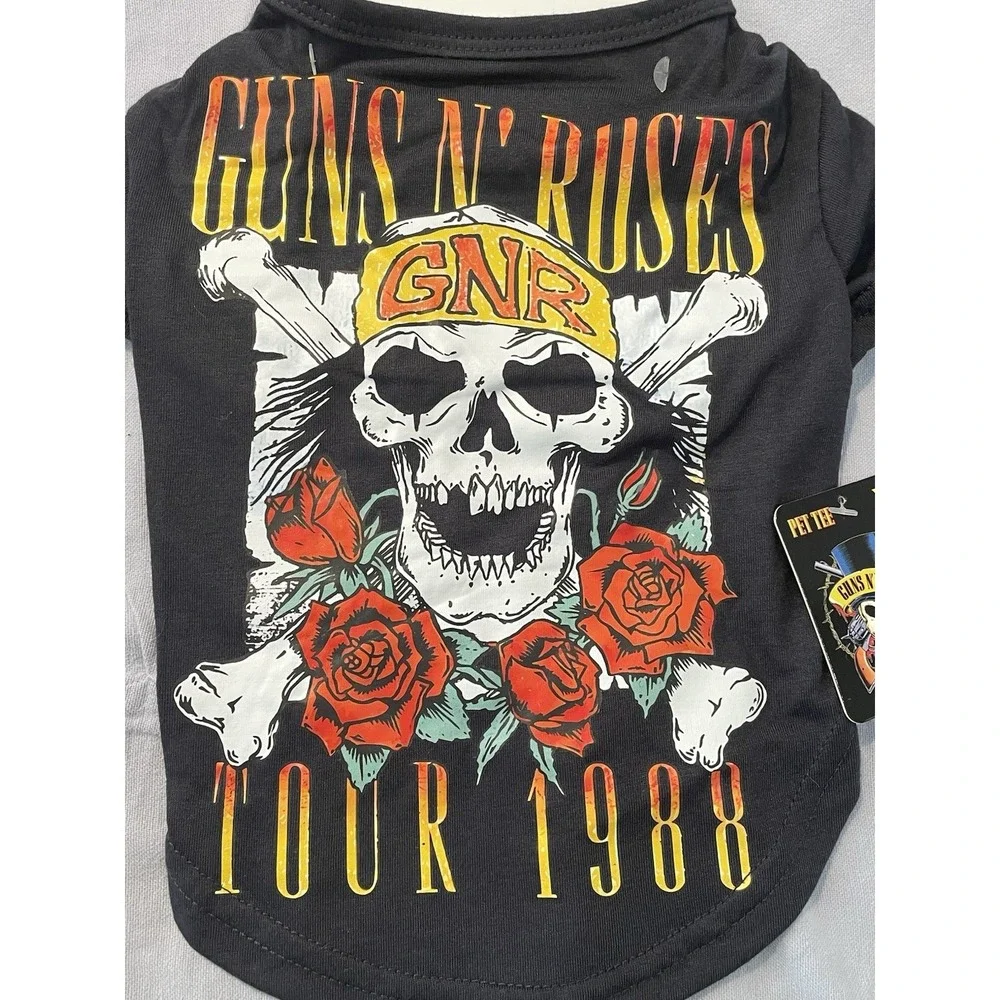 NEW Guns N' Roses - Tour 1988 - Pet Dog Animal  Tour T-Shirt Costume - Size XS